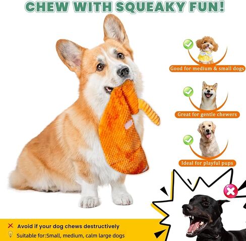 Interactive Squeaky Dog Toys for Small, Medium & Large Dogs, 3-Pack No-Stuffing Plush Chew Toys with Crinkle for Teething Puppies & Gentle Chewers – Keeps Bored Dogs Busy and Safe in Saudi Arabia