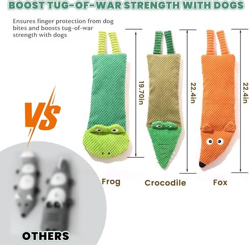 Interactive Squeaky Dog Toys for Small, Medium & Large Dogs, 3-Pack No-Stuffing Plush Chew Toys with Crinkle for Teething Puppies & Gentle Chewers – Keeps Bored Dogs Busy and Safe in Saudi Arabia
