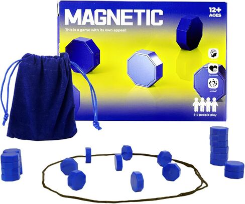 Magnetic Game with String & Stones, 24 Piece Magnetic Chess Game for Kids & Adults, Puzzle Strategy Board Games for Family Night, Travel, Party & Camping﻿ in Saudi Arabia