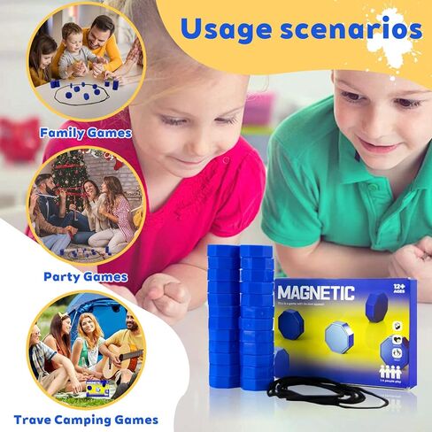 Magnetic Game with String & Stones, 24 Piece Magnetic Chess Game for Kids & Adults, Puzzle Strategy Board Games for Family Night, Travel, Party & Camping﻿ in Saudi Arabia