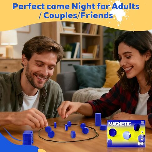 Magnetic Game with String & Stones, 24 Piece Magnetic Chess Game for Kids & Adults, Puzzle Strategy Board Games for Family Night, Travel, Party & Camping﻿ in Saudi Arabia