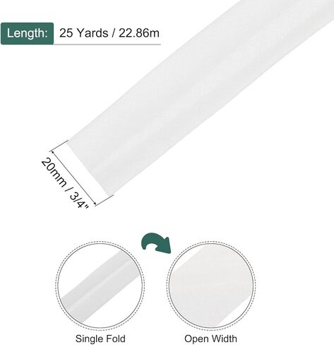 Generic 3/4 Inch Single Fold Bias Tape Polyester Continuous Bulk Bias Tape for Sewing, Seaming Quilting Hemming Binding Crafts (White 25 Yards) in Saudi Arabia