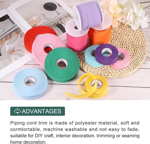 Generic 3/4 Inch Single Fold Bias Tape Polyester Continuous Bulk Bias Tape for Sewing, Seaming Quilting Hemming Binding Crafts (White 25 Yards) in Saudi Arabia