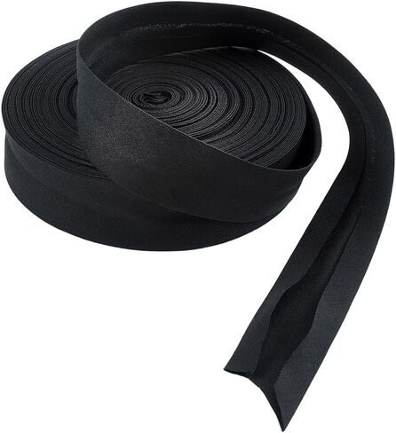 21.87 Yards 0.98 Inch Black Bias Binding Tape Webbing Fabric Ribbon Double Fold Polycotton Versatile Hemming Quilting Tapes for Sewing Making Clothes Quilt Seaming Piping DIY Craft Supply in Saudi Arabia