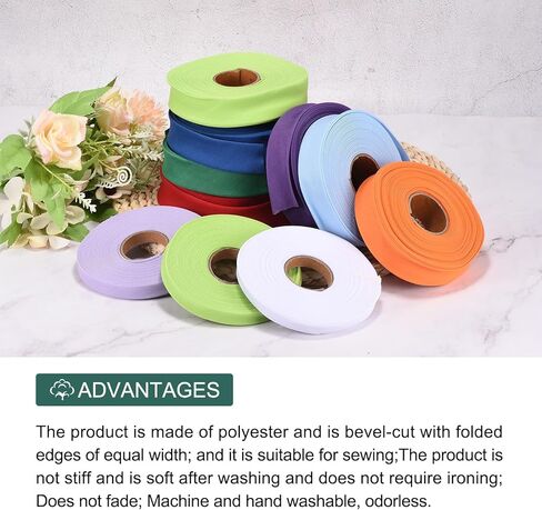 Generic 1 Inch Single Fold Bias Tape Polyester Continuous Bulk Bias Tape for Sewing,Seaming Quilting Hemming Binding Crafts (Khaki 10 Yards) in Saudi Arabia
