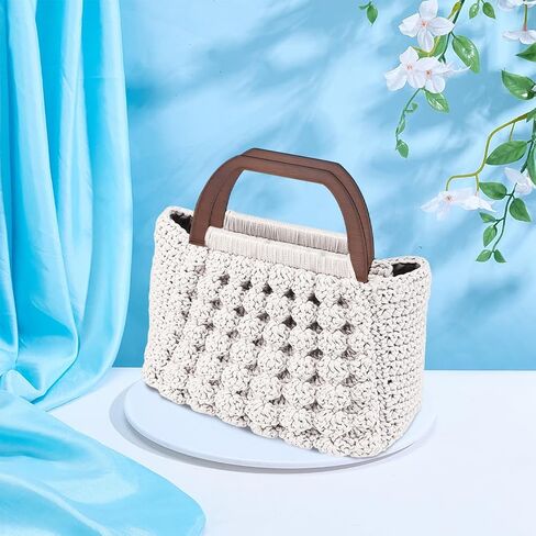 BEUNITONE DIY Macrame Shell Bag Kit for Beginners Purse Making Kit for Women DIY Handmade Beach Bag DIY Kit for Starter Macrame Tote Bag Kit with D Shaped Bag Handles with Step-by-Step Instructions in Saudi Arabia