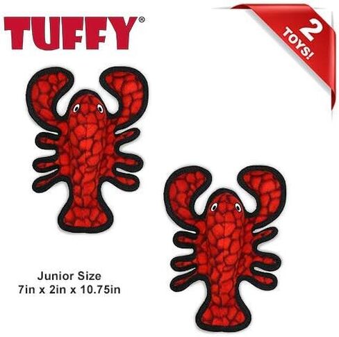 TUFFY - لعبة World's Tuffest الناعمة للكلاب - المحيط - أصوات الزقزقة - طبقات متعددة. مصنوعة متينة وقوية وصعبة. اللعب التفاعلي (الشد والرمي والجلب). يمكن غسله في الغسالة ويطفو على الماء. (جراد البحر، الابن 2 حزمة) in Kuwait