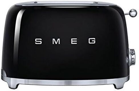 محمصة Smeg TSF01BLUS 50's Retro Style Aesthetic 2 Slice Toaster، أسود (متجدد) in Kuwait