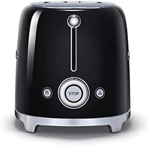 محمصة Smeg TSF01BLUS 50's Retro Style Aesthetic 2 Slice Toaster، أسود (متجدد) in Kuwait