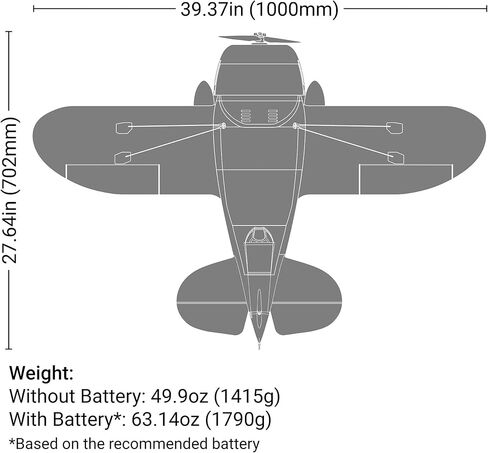 E-flite RC Airplane Gee Bee R-2 1.0m BNF Basic (جهاز الإرسال والبطارية والشاحن غير متضمن) مع AS3X+ واختيار آمن، EFL020550 in Kuwait