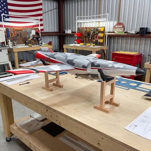 حامل طائرة Blulu RC مصنوع من الخشب قابل للتعديل 2 حامل طائرة RC لنماذج الطائرات لعرض صيانة الطائرات وإصلاحها وإكسسوارات طاولة العمل in Kuwait