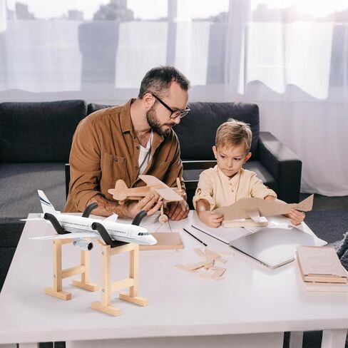 حامل طائرة Blulu RC مصنوع من الخشب قابل للتعديل 2 حامل طائرة RC لنماذج الطائرات لعرض صيانة الطائرات وإصلاحها وإكسسوارات طاولة العمل in Kuwait