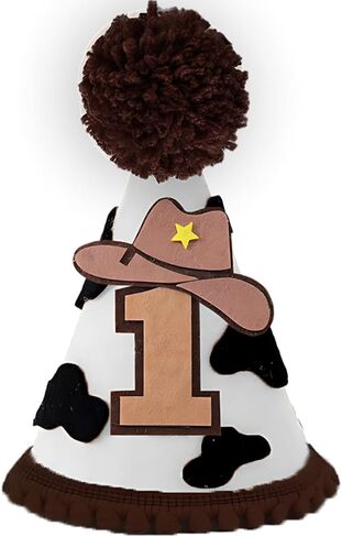 Cowboy First Birthday Crown,My First Rodeo Birthday Party Hats, Western Cowboy 1st Rodeo Bday Decorations Party Supplies in Saudi Arabia