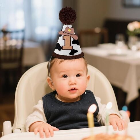 Cowboy First Birthday Crown,My First Rodeo Birthday Party Hats, Western Cowboy 1st Rodeo Bday Decorations Party Supplies in Saudi Arabia