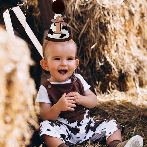Cowboy First Birthday Crown,My First Rodeo Birthday Party Hats, Western Cowboy 1st Rodeo Bday Decorations Party Supplies in Saudi Arabia