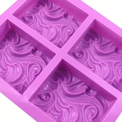 4-Cavity Wavy Flower Silicone Handmade Soap Mold Cake Mold DIY Aromatherapy Plaster Mold Essential Oil Soap Mold in Saudi Arabia