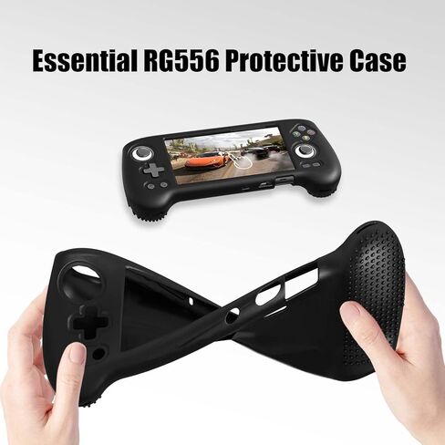 Silicone Protective Case for RG556, Only Compatible with Anbernic RG 556 Handheld Game Console Anti-Scratch Washable Soft Skin Case (Black) in Saudi Arabia