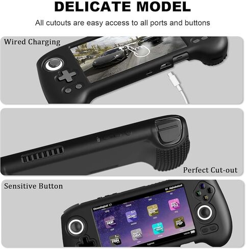 Silicone Protective Case for RG556, Only Compatible with Anbernic RG 556 Handheld Game Console Anti-Scratch Washable Soft Skin Case (Black) in Saudi Arabia
