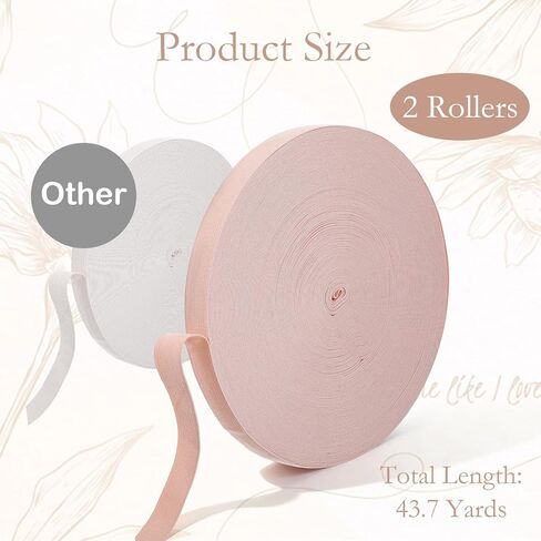 2 Rolls Ballet Pointe Shoe Elastic Ribbon - 43.7 Yards Each Stretch Satin Ballet Straps for Women Dance Accessories (0.79 Inches Width) in Kuwait