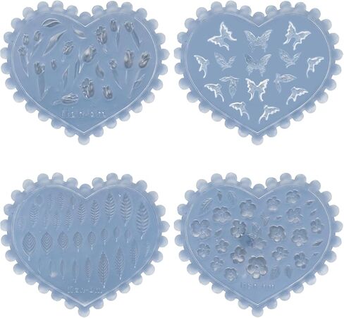 4PCS Spring Theme Polymer Clay Molds Mini Tulips Peach Blossom Flowers Leaves Butterfly Silicone Molds for DIY Earrings Jewelry Crafts Making in Saudi Arabia