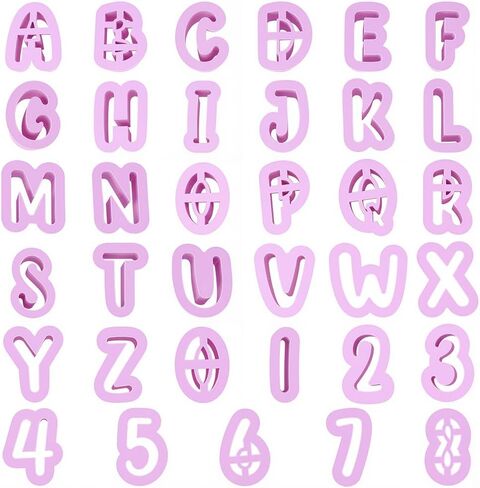 SUNNYCLUE 1 Box 35Pcs Letter and Number Cookie Cutters Letter Clay Cutters Plastic Alphabet A to Z and 1 to 8 Shaped Cute Molds Tool Set for DIY Crafts Cake Baking Accessories Holiday Party Decor in Saudi Arabia
