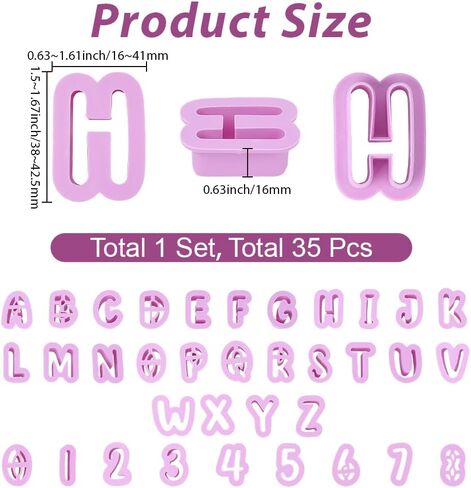 SUNNYCLUE 1 Box 35Pcs Letter and Number Cookie Cutters Letter Clay Cutters Plastic Alphabet A to Z and 1 to 8 Shaped Cute Molds Tool Set for DIY Crafts Cake Baking Accessories Holiday Party Decor in Saudi Arabia