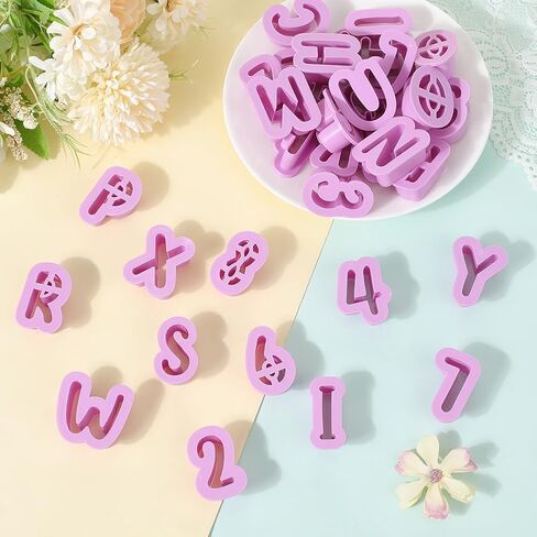 SUNNYCLUE 1 Box 35Pcs Letter and Number Cookie Cutters Letter Clay Cutters Plastic Alphabet A to Z and 1 to 8 Shaped Cute Molds Tool Set for DIY Crafts Cake Baking Accessories Holiday Party Decor in Saudi Arabia