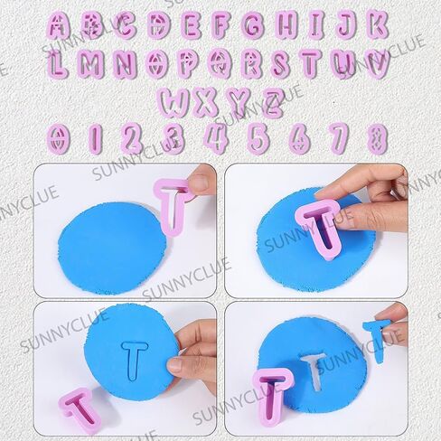 SUNNYCLUE 1 Box 35Pcs Letter and Number Cookie Cutters Letter Clay Cutters Plastic Alphabet A to Z and 1 to 8 Shaped Cute Molds Tool Set for DIY Crafts Cake Baking Accessories Holiday Party Decor in Saudi Arabia