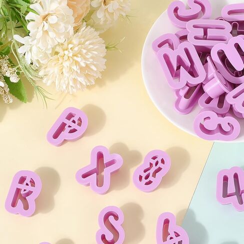 SUNNYCLUE 1 Box 35Pcs Letter and Number Cookie Cutters Letter Clay Cutters Plastic Alphabet A to Z and 1 to 8 Shaped Cute Molds Tool Set for DIY Crafts Cake Baking Accessories Holiday Party Decor in Saudi Arabia