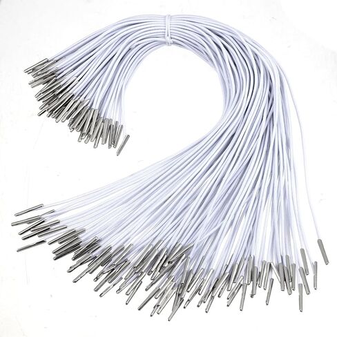 100pcs Elastic Barbed Cord with Metal Ends, 11.8 Inch Round Elastic Cord Soft Stretch Band for Mask Making Book Binding Hanging Hat Menus DIY Party in Saudi Arabia