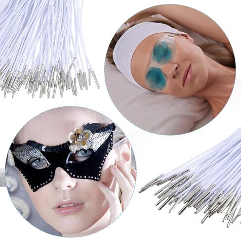 100pcs Elastic Barbed Cord with Metal Ends, 11.8 Inch Round Elastic Cord Soft Stretch Band for Mask Making Book Binding Hanging Hat Menus DIY Party in Saudi Arabia