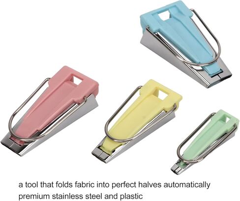 Bias Tape Makers Kit, 4 Sizes Bias Binding Maker 6mm 12mm 18mm 25mm for Fabric Sewing Quilting,Stainless Steel Plastic Tape Makers Kit for Fabric Sewing Quilting in Saudi Arabia