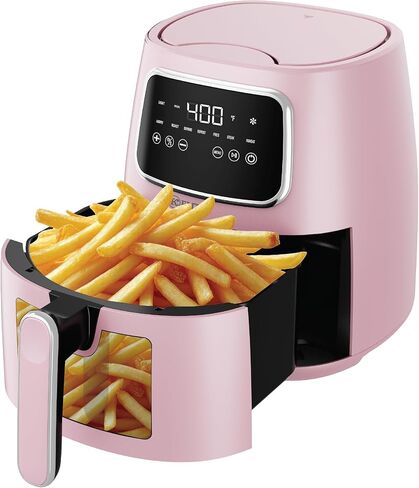 Kitchen Elite 5.5 Qt. Digital Air Fryer, Countertop Cooker with LED Screen, Presets for Air Fry, Roast, Dehydrate, Defrost and Reheat, Pink in Saudi Arabia