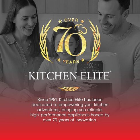Kitchen Elite 5.5 Qt. Digital Air Fryer, Countertop Cooker with LED Screen, Presets for Air Fry, Roast, Dehydrate, Defrost and Reheat, Pink in Saudi Arabia
