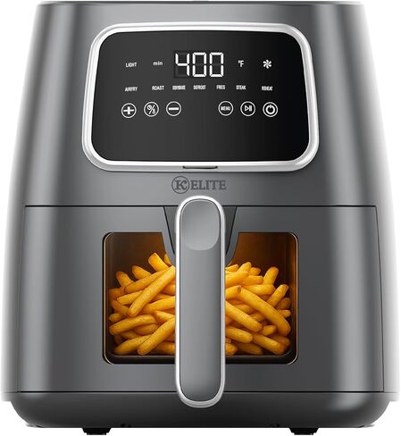 Kitchen Elite 5.5 Qt. Digital Air Fryer, Countertop Cooker with LED Screen, Presets for Air Fry, Roast, Dehydrate, Defrost and Reheat, Pink in Saudi Arabia