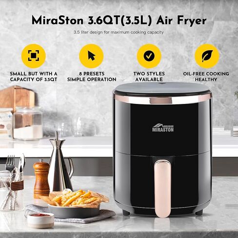 مقلاة هوائية 3.6QT مع شاشة رقمية و9 إعدادات مسبقة، تتضمن صينية خبز للقلي بالهواء وإعادة التسخين، مثالية للمطابخ الصغيرة والمساكن والشقق in Kuwait