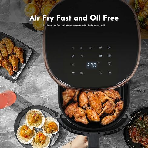 مقلاة هوائية 3.6QT مع شاشة رقمية و9 إعدادات مسبقة، تتضمن صينية خبز للقلي بالهواء وإعادة التسخين، مثالية للمطابخ الصغيرة والمساكن والشقق in Kuwait