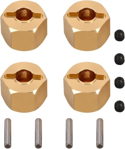 ل INJORA 4 قطعة محور سداسي نحاسي أثقل للعجلة 8/9/10 مللي متر لـ 1/10 لـ RC للزاحف لمحوري لـ SCX10 90046 (نحاس 10 مللي متر) in Kuwait