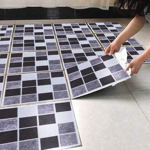 18pcs Mosaic Tile Transfer Stickers, Easy to Install,Reusable, for Bathroom and Kitchen (MTS008) in Saudi Arabia
