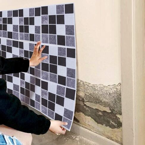 18pcs Mosaic Tile Transfer Stickers, Easy to Install,Reusable, for Bathroom and Kitchen (MTS008) in Saudi Arabia