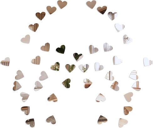 Heart Shape Small Mirrors for Crafts, 200pcs 0.79x0.79 Inch Craft Mirrors Mirror Tiles Self Adhesive Fancy Acrylic Mini Mirror Pieces for Crafts Disco Ball Mirror-Tiles for Craft Art Door Wall in Saudi Arabia