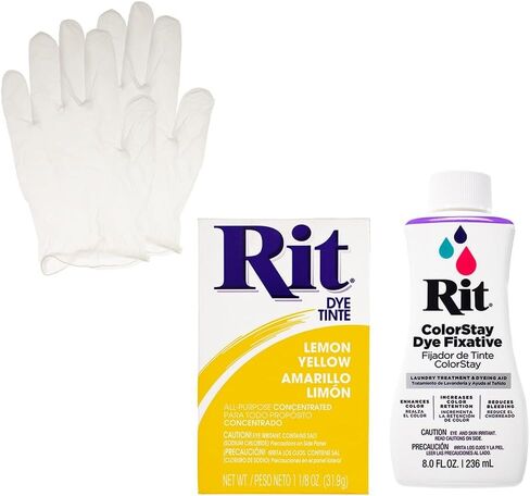 مسحوق صبغ Rit مع حزمة ColorStay Fixative - مجموعة الكل في واحد مع قفازات لتقليل نزيف اللون in Kuwait