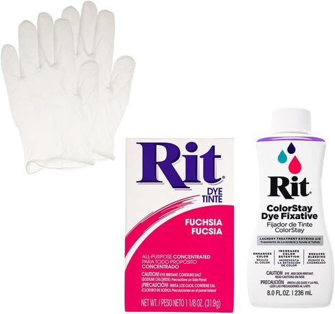 مسحوق صبغ Rit مع حزمة ColorStay Fixative - مجموعة الكل في واحد مع قفازات لتقليل نزيف اللون in Kuwait