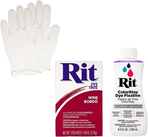 مسحوق صبغ Rit مع حزمة ColorStay Fixative - مجموعة الكل في واحد مع قفازات لتقليل نزيف اللون in Kuwait