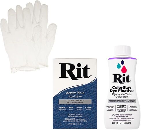 مسحوق صبغ Rit مع حزمة ColorStay Fixative - مجموعة الكل في واحد مع قفازات لتقليل نزيف اللون in Kuwait