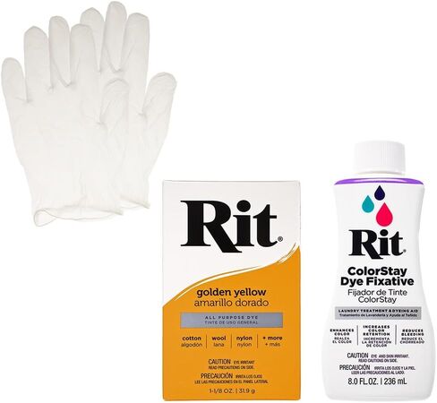 مسحوق صبغ Rit مع حزمة ColorStay Fixative - مجموعة الكل في واحد مع قفازات لتقليل نزيف اللون in Kuwait