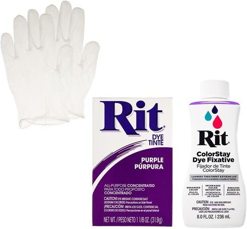 مسحوق صبغ Rit مع حزمة ColorStay Fixative - مجموعة الكل في واحد مع قفازات لتقليل نزيف اللون in Kuwait