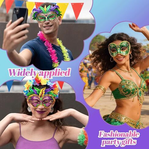 24 Pcs Masquerade Masks Pack Intended for Mardi Gras Masks Bulk Paper Vintage Carnival Mask for Masquerade Party Supplies for Women Man New Orleans Dress Up Photo Booth Prop Prom Decor Party Favors in Saudi Arabia