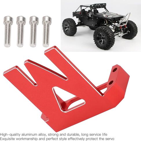 RC Servo Protector Aluminum Alloy Servo Guard for Axial VP 90018 90053 90046 1 10 RC CarBlack a Service and Exquisite Perfect Alloy Made It is Strong Aluminum Durable (Red) in Saudi Arabia