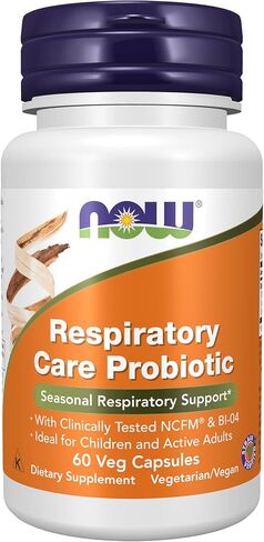 NOW Supplements, Respiratory Care Probiotic, with Clinically Tested NCFM® & BI-04, 60 Veg Capsules in Saudi Arabia